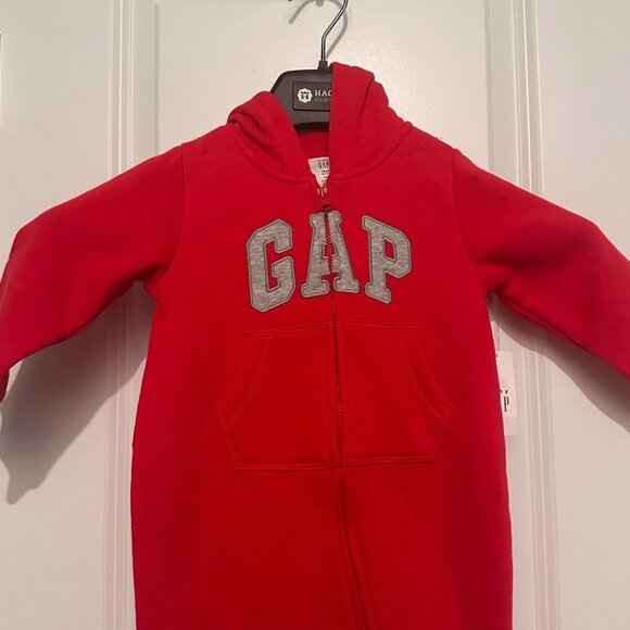 Baby Gap Red Hooded Bear Ears One-Piece Suit 18-24 Months Cotton Blend - Picture 7 of 7